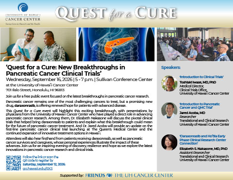 Quest for a cure flyer image